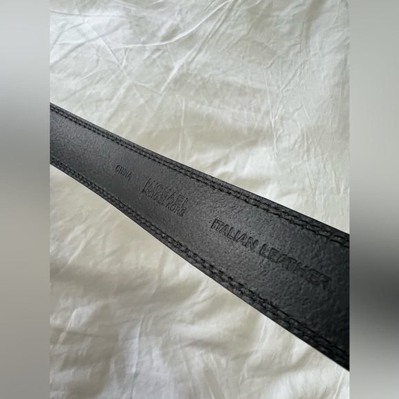 Michael Kors | Men's Italian Leather Belt Black | Size 42 | Silver Buckle - Picture 4 of 9